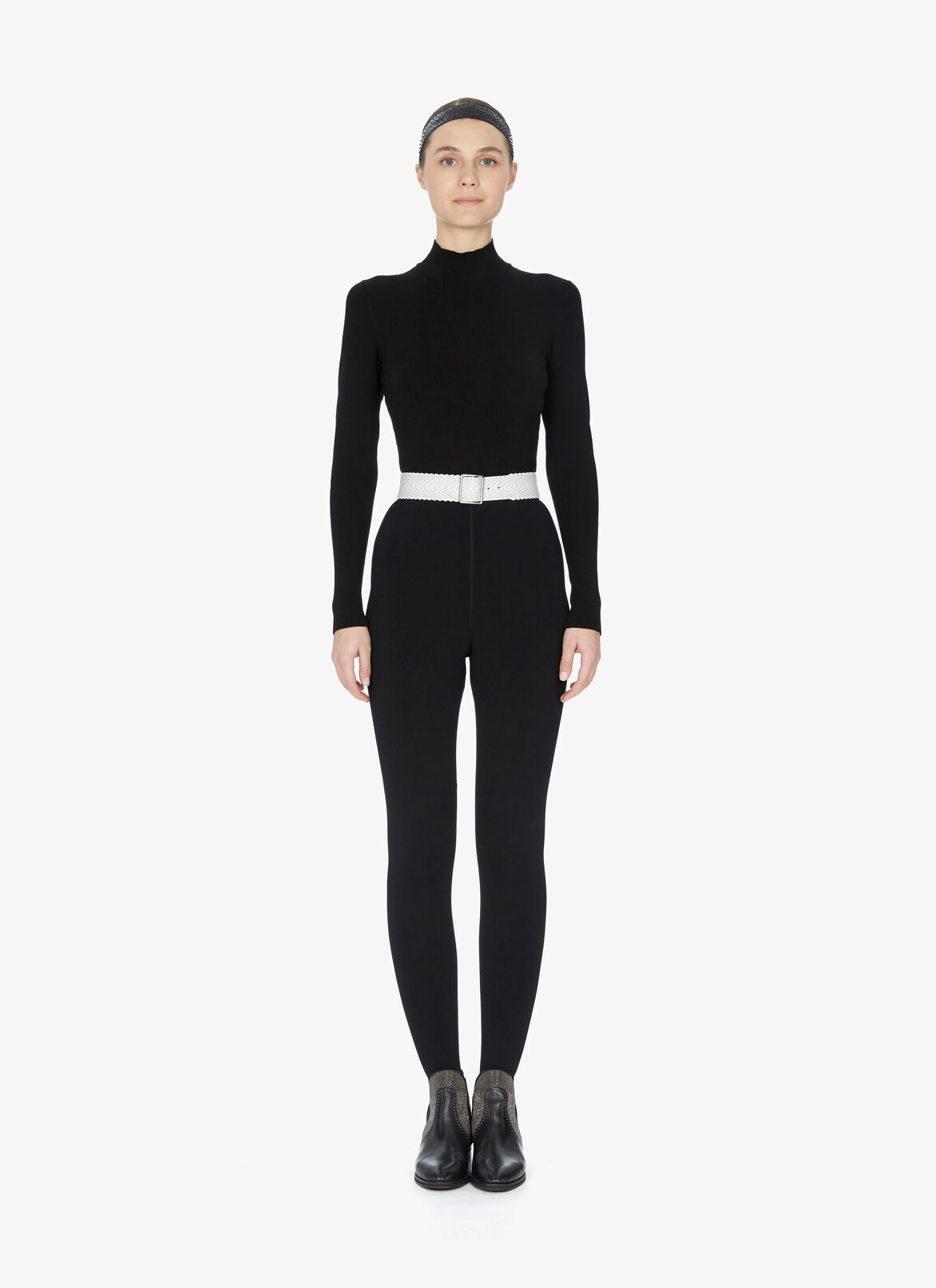 BELT CUIR LUX CASCADE OPTICAL WHITE ALAÏA WHITE  BELT CUIR LUX CASCADE OPTICAL WHITE